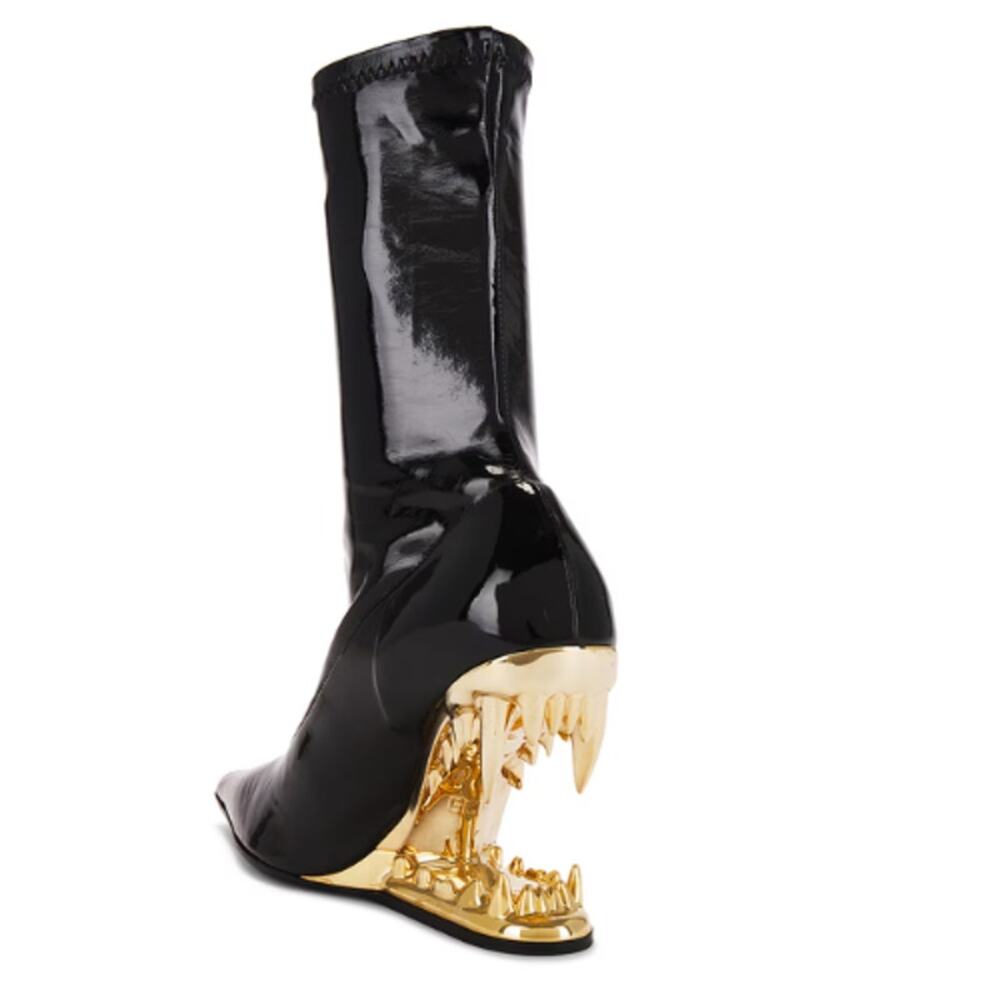 GCDS Morso Vinyl Ankle Boots in Black NWOT Size 36 (sold out on Revolve) - Picture 4 of 4